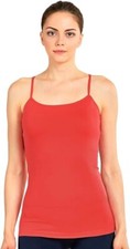 Camisole - Women's Basic Spaghetti Strap Camisole Tank Top - RED