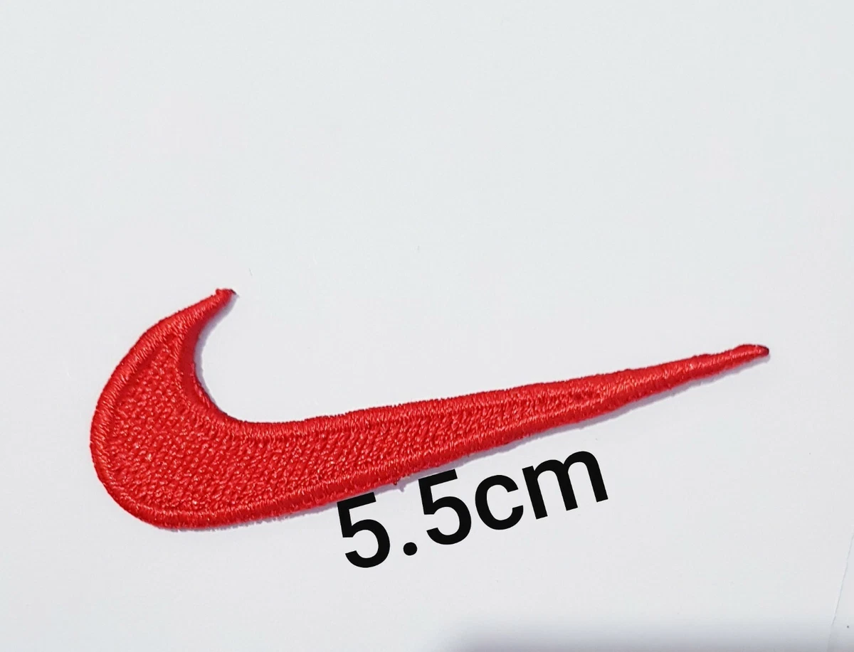 red nike logo tick / swoosh iron on or sew on patch