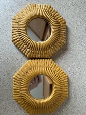 Home Interior Vintage Yellow Mirrors, Boho Wall Decor