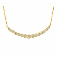 1.00 Carat Natural Diamond Necklace 14K Yellow Gold G SI 18 inches chain