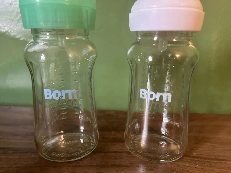 2 Born Free 全新智能玻璃瓶通风 9 盎司 0 个月以上 减少绞痛 — 第 2/4 张图片