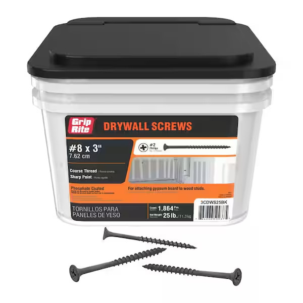 Drywall Screws 8 X 3 In Philips Bugle-Head Coarse Thread Sharp Point (25 lbs/Pk)