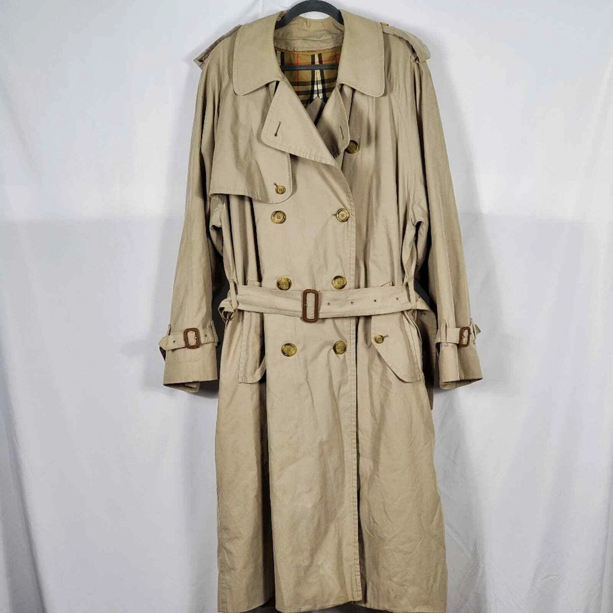 Burberry Hernest Check Monogram Lined Trench Coat in Natural