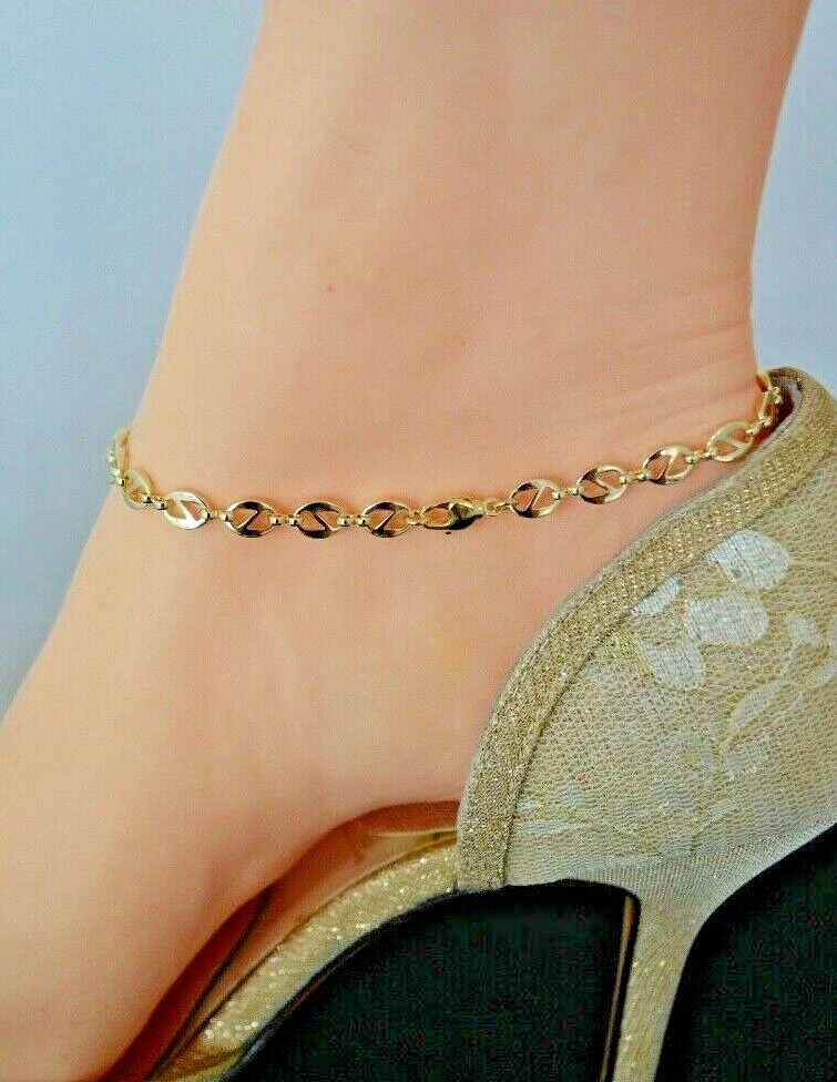 Marina GUCCI 14Kt Gold Plated Bond ANKLET ANKLE BRACELET 9