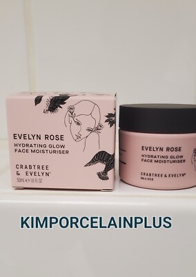 Crabtree & Evelyn EVELYN ROSE Hydrating Glow Face MOISTURISER 1.6 Fl Oz NEW BOX