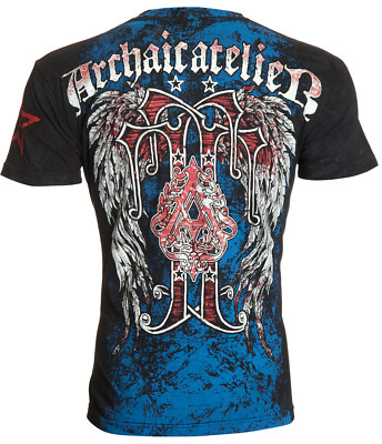 Archaic by Affliction Men's T-Shirt Bundle Wings Cross Biker