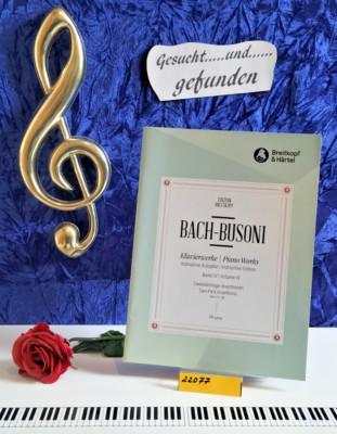 Bach-Busoni:  ''Zweistimmige Inventionen'',  für Klavier