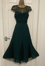 COAST GREEN PLEATED EVENING OCCASION MIDI DRESS SIZE 10