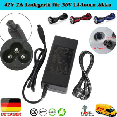 42V 2A Adapter Ladegerät für 36V Lithium Akku Hoverboard Smart Balance Scooter