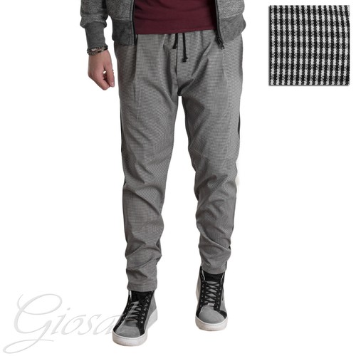 Pantaloni Uomo Cavallo Basso Fantasia Quadretti Elastico Casual GIOSAL |  eBay