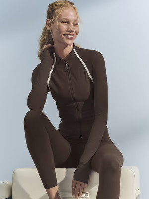 Athleta Salutation Crop Jacket Women XS Black Full Zip Powervita Fabric NWT $109