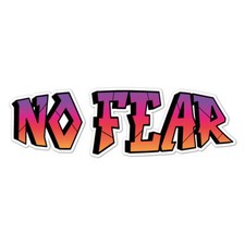 No Fear, Vinyl Decal Sticker, Indoor Outdoor, 3 Sizes, 8954