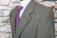 TALLIA UOMO Luxurious Men's Sportcoat Wool Gray Tweed Two Button Ventless 44 L