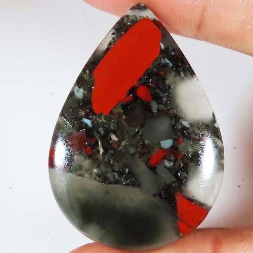 49.45 CT Natural BLOODSTONE Cabochon Pear Shape Gemstone 29x42x4 mm eb564