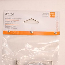 2-Pk Kenney Curtain Rod Mounting Brackets Satin Nickel 5/8" 35C-KN84425