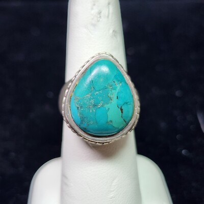 BARSE Sterling Silver Teardrop Turquoise Ring Size