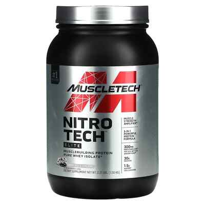 Muscletech Nitro Tech Elite Isolate 1kg / 22 serv Cookies & Cream 07/24 + Proben