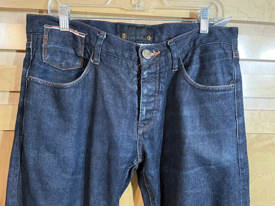 Ben Sherman Icon Jeans Button Fly Men’s Size 34X32 Blue Dark Wash 100% Cotton - Image 2 of 4