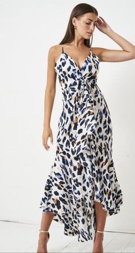 front row leopard print wrap dress BNWT 