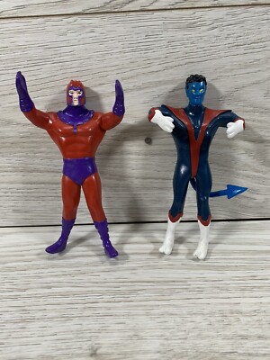 X-Men Magneto & Nightcrawler Bend-Ems Marvel Comics 6'' Just Toys Bendable 1991