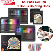 Shuttle Art 120 Pack Gel Pens Set Gel Pen for Adult Coloring Books Art Crafts