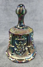 Fenton Carnival Glass Purple Amethyst Sable Arch Bell Vintage Art Glass u-3H