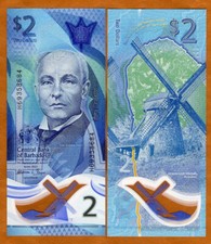 Barbados, 2, 2022, P-New, Polymer, UNC New Design