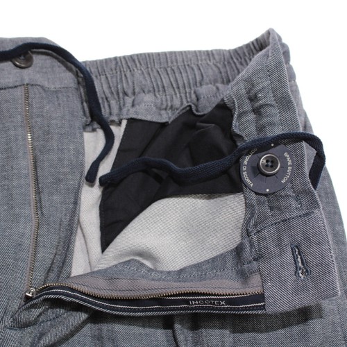 Incotex NWT Chinos / Casual Pants Sz 54 (US 38) Carrot Fit in Blue Cotton/Linen - Picture 4 of 14