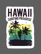 Hawaii Sticker Surfing Paradise Waterproof