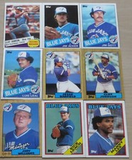 set of 9- 1985-88 Topps Baseball cards L12#34 Blue Jays see list below VG cards