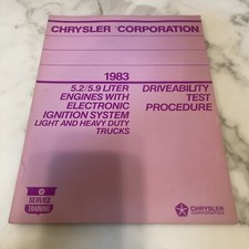 1983 Chrysler Driveability Test Procedure 5.25.9l Engine Trucks Manual Mn859 1983 Chrysler Driveability Test Procedure 5.25.9l Engine Trucks Manual Mn859