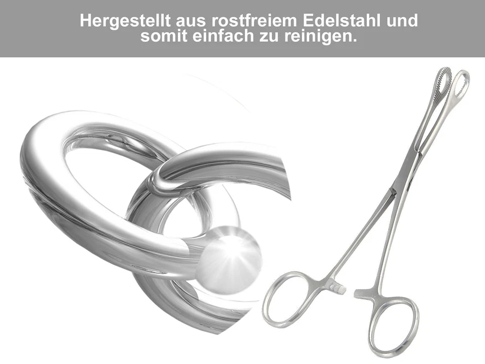 Piercing Klemme Zange geschloßen Edelstahl Gross Piercingzange Piercingklemme - Bild 4 von 4
