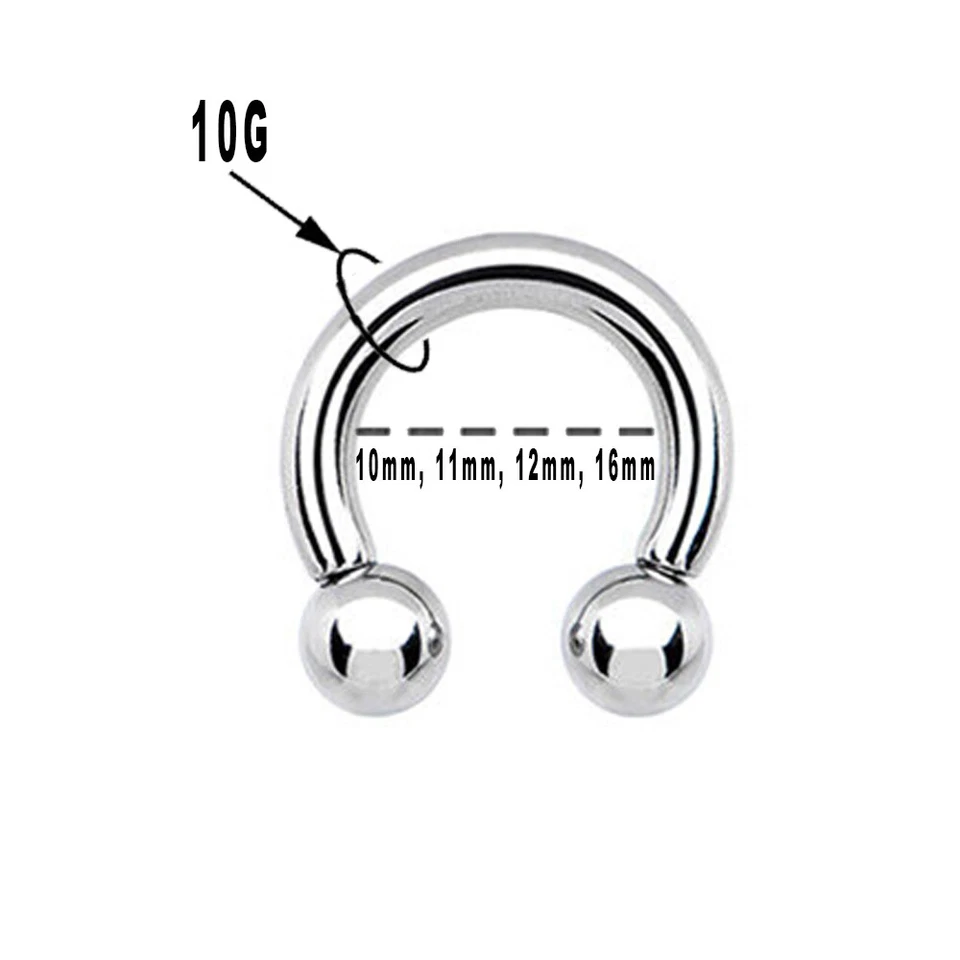 Venta al por mayor 12 PIEZAS 10G Herradura Circulares Barras Oreja Labio Nariz Piercings Joyería Foto 2 de 4