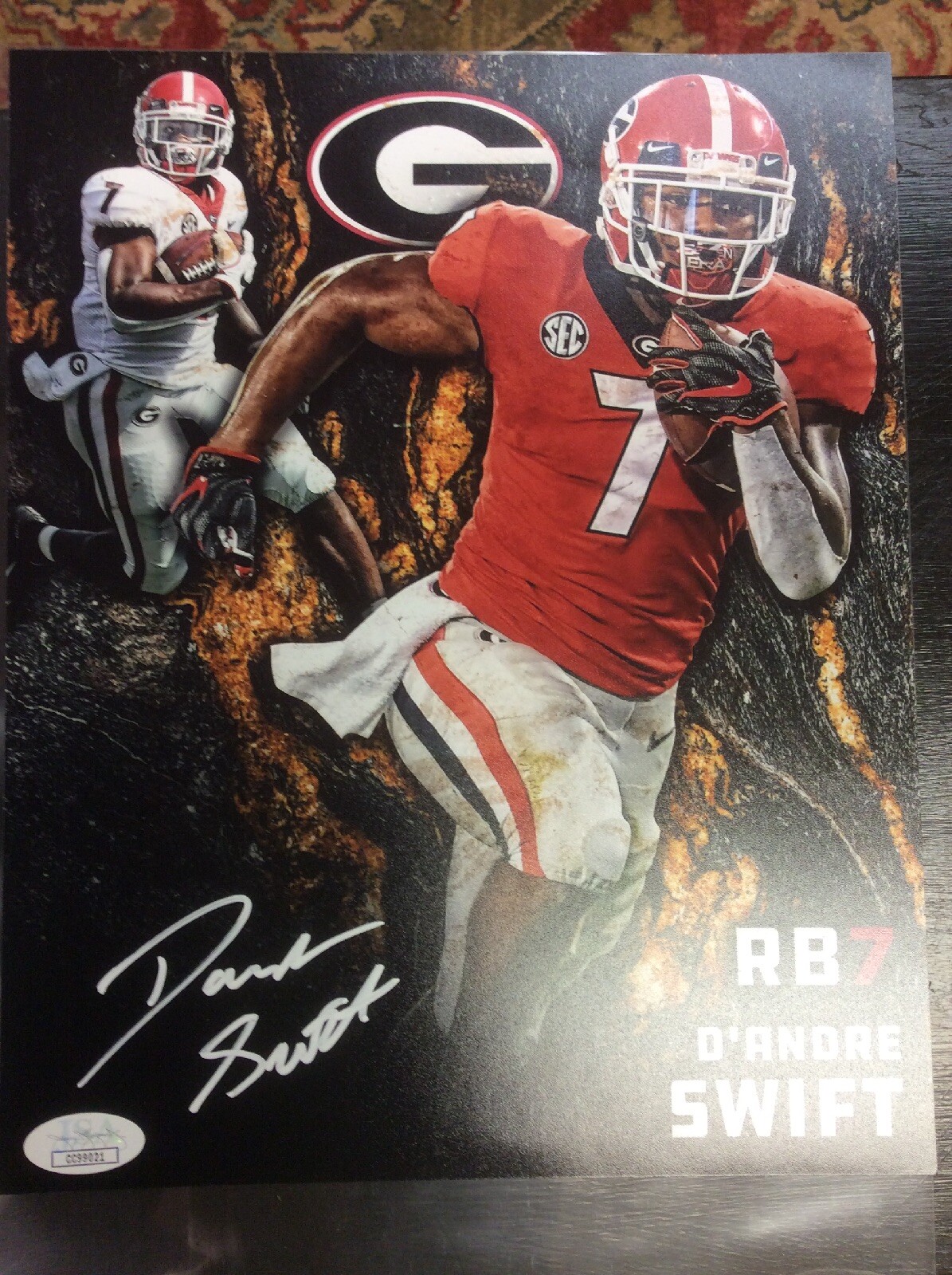 DAndre Swift Autographed Signed Georgia Bulldogs Georgia Bulldog Photo Certified 