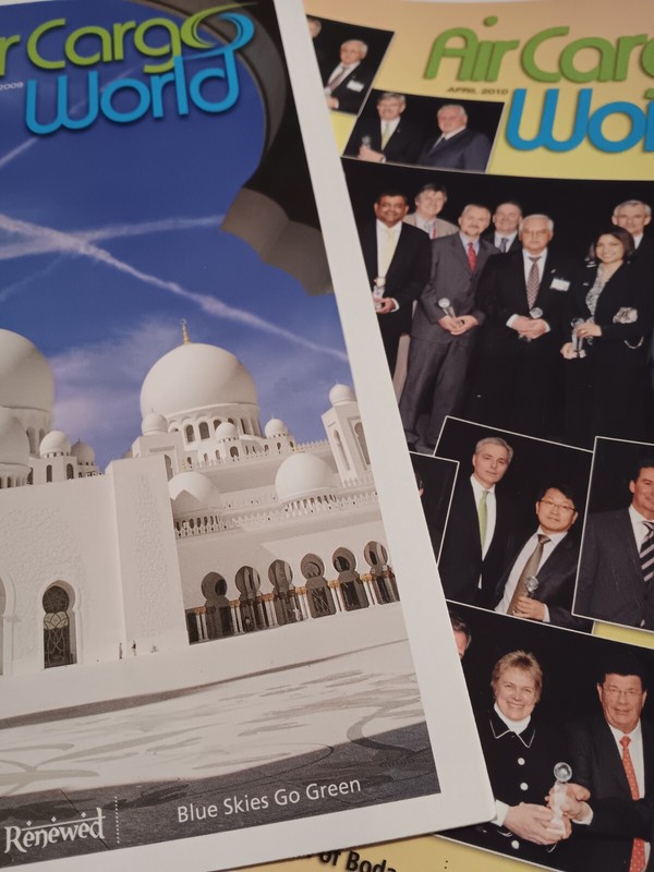 2 issues Air Cargo World magazine April 2009 & April 2010