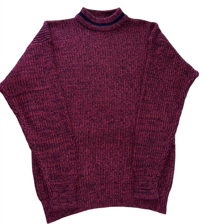 Vintage 90’s Playboy Knit Sweater Crew Neck Hugh Hefner Maroon Men's Medium