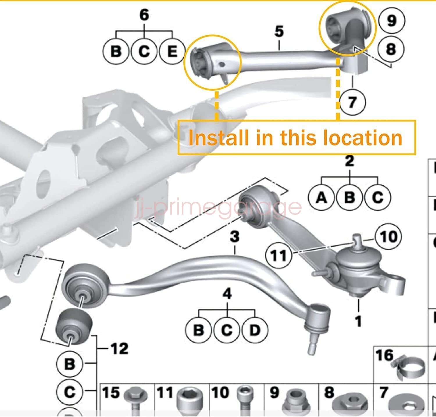Rolls-Royce Phantom Front Upper Control arm bushings Set P/N 31126762825