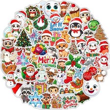 100PCS Christmas Stickers, Non-Repeating Vinyl Waterproof Holiday