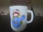 Huckleberry Pie Vintage 1980 Anchor Hocking Milk Glass Mug -Strawberry Shortcake