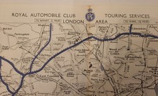 Huge Vintage RAC Royal Automobile Club London Area Touring Services Map 1972