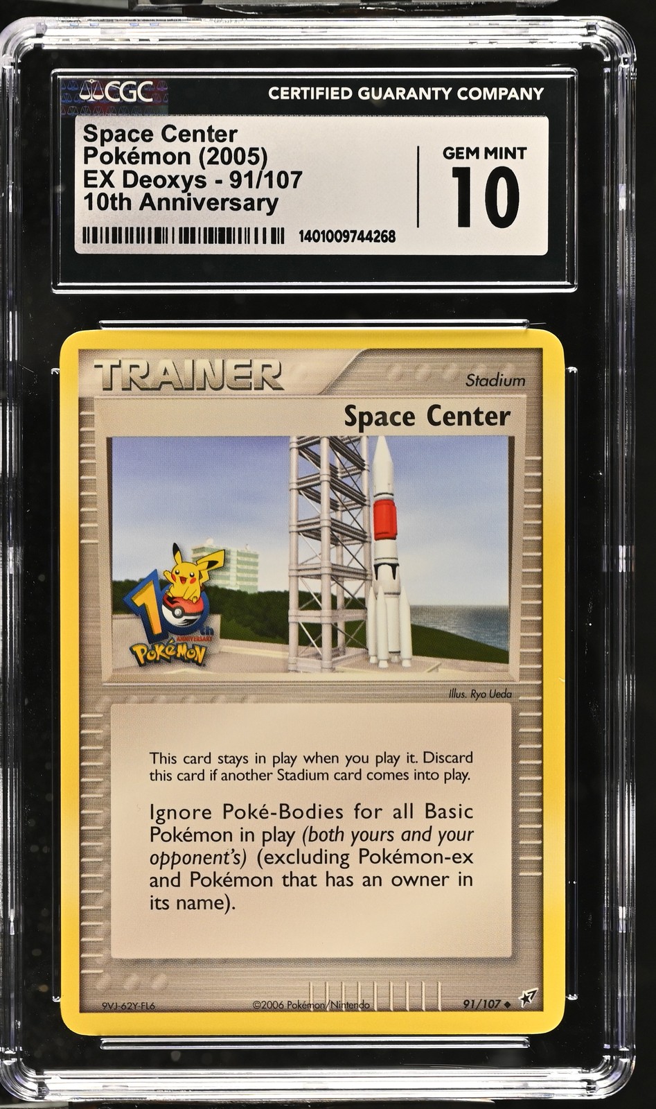 CGC 10 Gem Mint Space Center 91/107 10th Anniversary EX Deoxys Pokemon