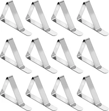 12 Pack Tablecloth Clips Stainless Steel Table Cloth Cover Clamps Picnic Table C