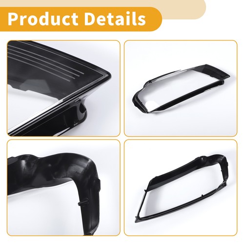 1 Pc Car Front Right Headlight Lens Cover for Audi A3 2009-2012 Pc Clear Black - Picture 4 of 6