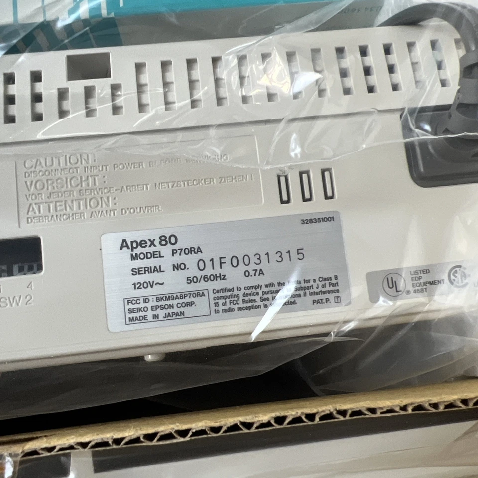 NEW Epson Action Center Apex 80 9-Pin Dot Matrix Printer Rare Vintage - Image 3 of 4