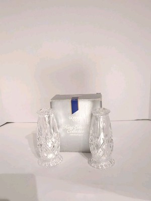 New GORHAM King Edward Full Lead Crystal Salt Pepper Shakers #C459