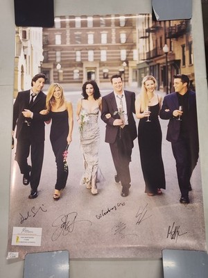 TV Friends Signed/Autographed 31x24 Poster Full Cast: Aniston Cox Kudrow Perry