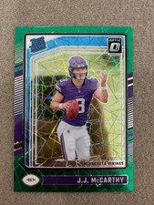 J.J. McCarthy 2024 Panini Donruss Optic Green Velocity Rookie Card
