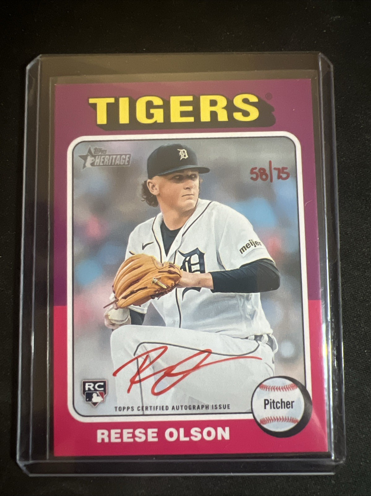 2024 Topps Heritage Reese Olson Real One Auto #ROA-RO Red Ink SSP 58/75