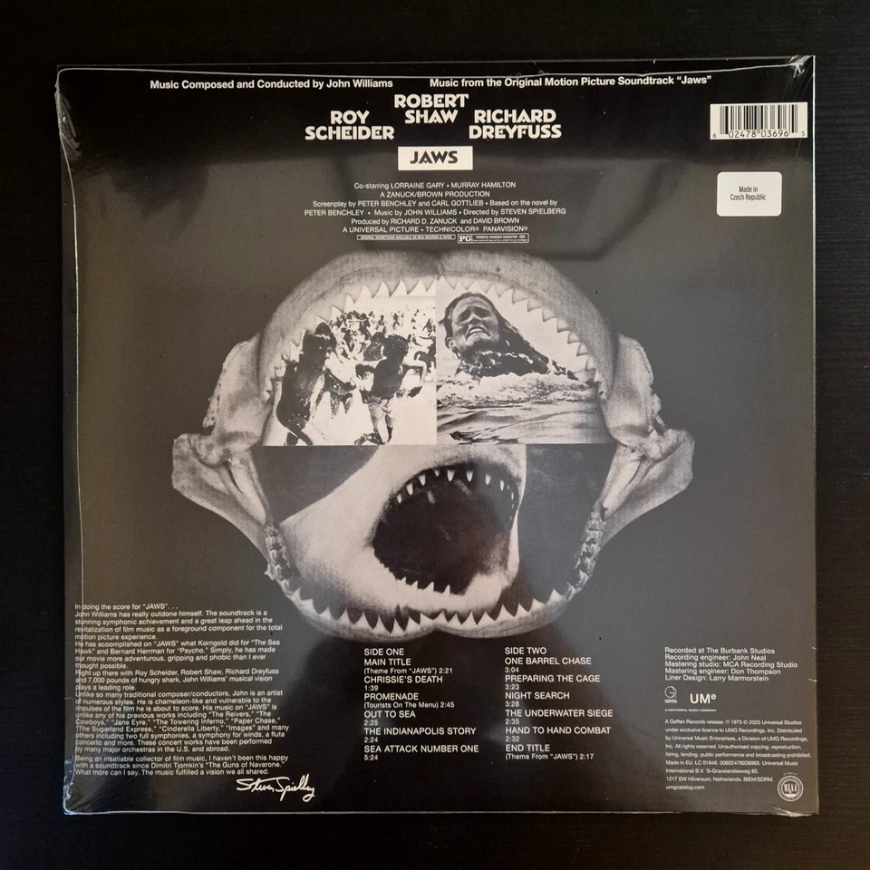 JAWS - Original Motion Picture Soundtrack "BLOOD IN THE WATER" SPLATTER Vinyl LP - Image 3 of 4