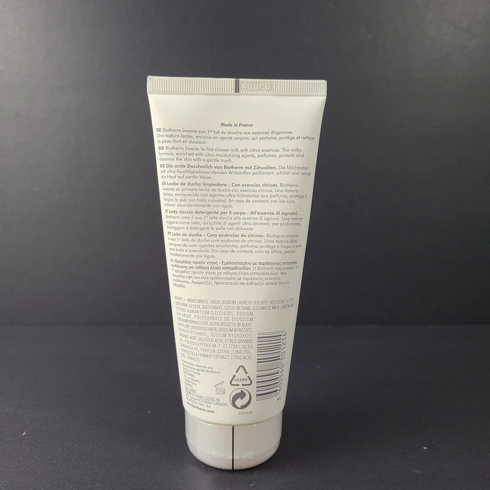 Leche de ducha limpiadora Biotherm Lait De Douche 6,76 fl. oz./ 200 ml Foto 2 de 2